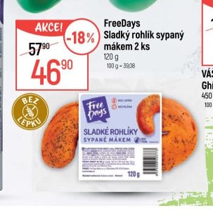 FreeDays Sladký rohlík sypaný mákem
