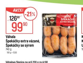 Váhala Špekáčky extra vázané, Špekáčky se sýrem