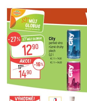 City perlivé víno plech 0,2 l