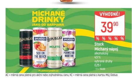 Míchané drinky 0,25 l