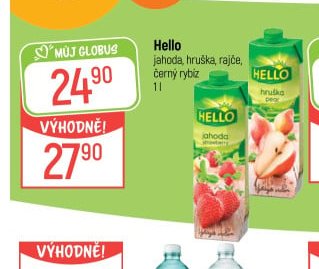 Hello jahoda, hruška, rajče, černý rybíz