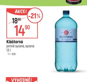 Kláštorná jemně sycená, sycená