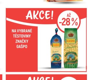 Těstoviny značky GAŠPO