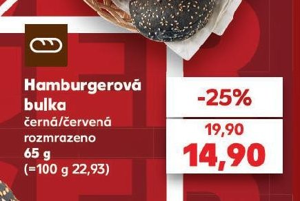 Hamburgerová bulka černá/červená
