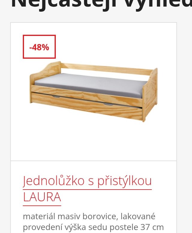 Jednolůžko s přistýlkou LAURA