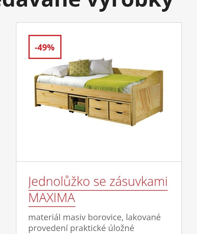 Jednolůžko se zásuvkami MAXIMA