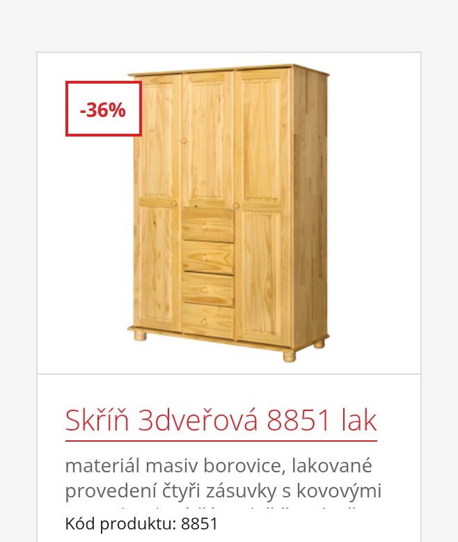 Skříň 3dveřová 8851 lak