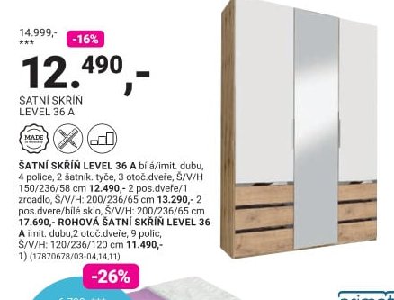 ŠATNÍ SKŘÍŇ LEVEL 36 A