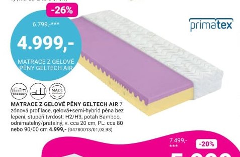 MATRACE Z GELOVÉ PĚNY GELTECH AIR