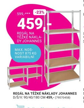 REGÁL NA TĚŽKÉ NÁKLADY JOHANNES