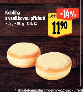 Kobliha s vanilkovou příchutí