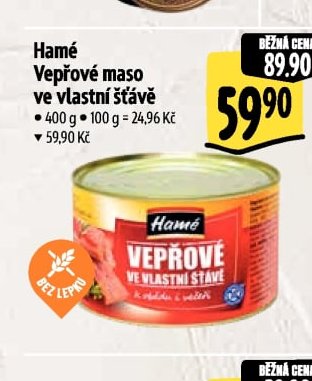 Hamé Vepřové maso ve vlastní šťávě
