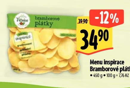 Menu inspirace Bramborové plátky