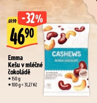 Emma Kešu v mléčné čokoládě