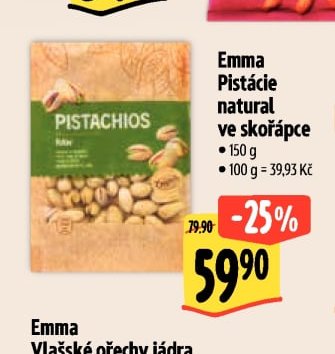 Emma Pistácie natural ve skořápce