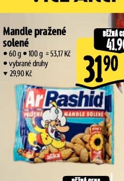 Mandle pražené solené