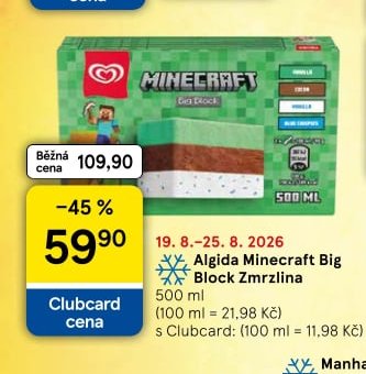 Algida Minecraft Big Block Zmrzlina