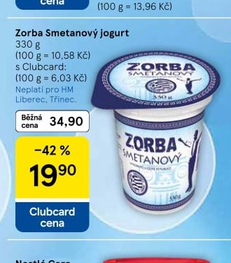 Zorba Smetanový jogurt 330 g