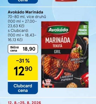 Avokádo Marináda