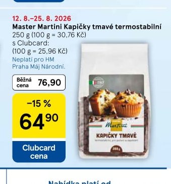 Master Martini Kapičky tmavé termostabilní