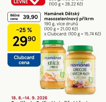 Hamánek Dětský masozeleninový příkrm