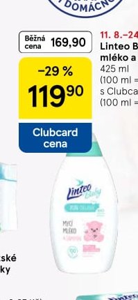 Linteo Baby Mycí mléko a šampon 425 ml