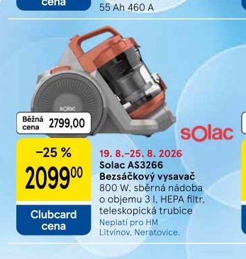 Solac AS3266 Bezsáčkový vysavač