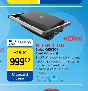 Solac GR5301 Kontaktní gril