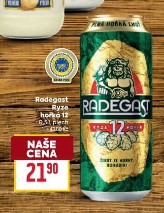 Radegast Ryze hořká 12 0,5l, plech