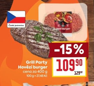 Grill Party Hovězí burger 400 g