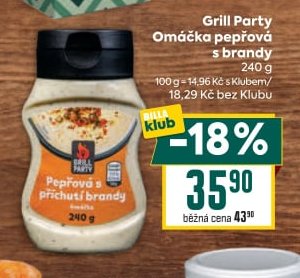 Grill Party Omáčka pepřová s brandy 240 g
