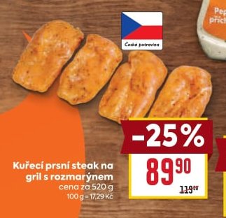 Kuřecí prsní steak na gril s rozmarýnem 520 g