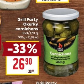 Grill Party Okurky cornichons 360/170 g