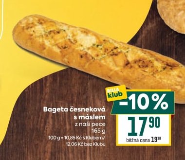 Bageta česneková s máslem z naší pece