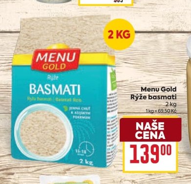 Menu Gold Rýže basmati 2 kg