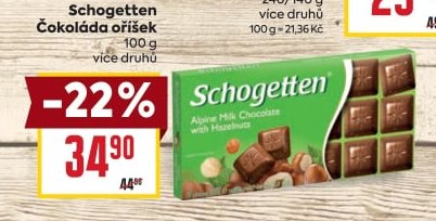 Schogetten Čokoláda oříšek