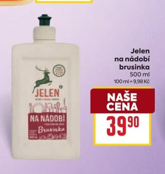 Jelen na nádobí brusinka