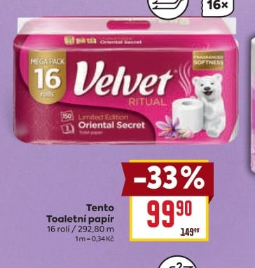 Velvet Toaletní papír 16 rolí