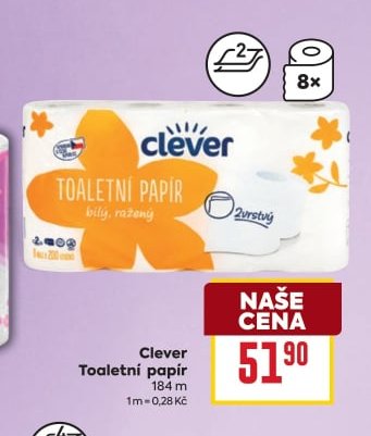 Clever Toaletní papír 8x