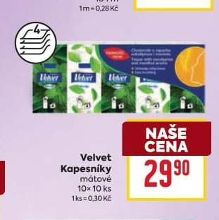 Velvet Kapesníky mátové