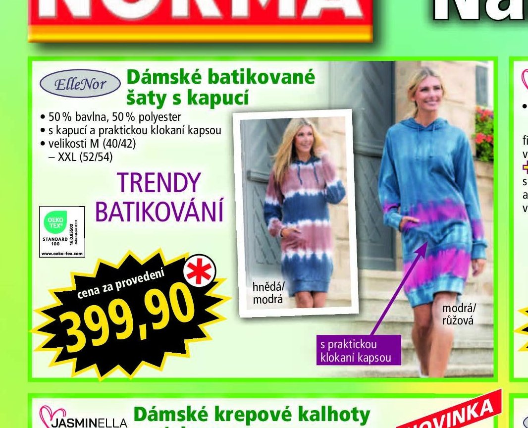 Dámské batikované šaty s kapucí
