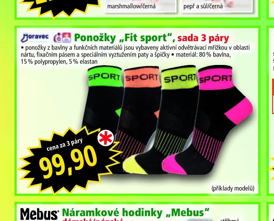 Ponožky „Fit sport“, sada 3 páry