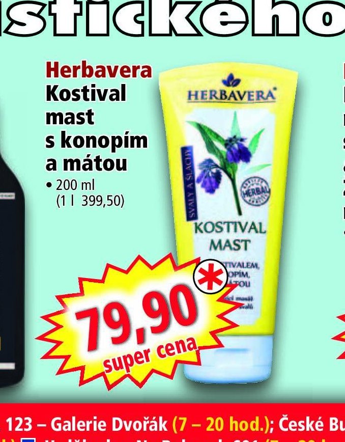 Herbavera Kostival mast s konopím a mátou