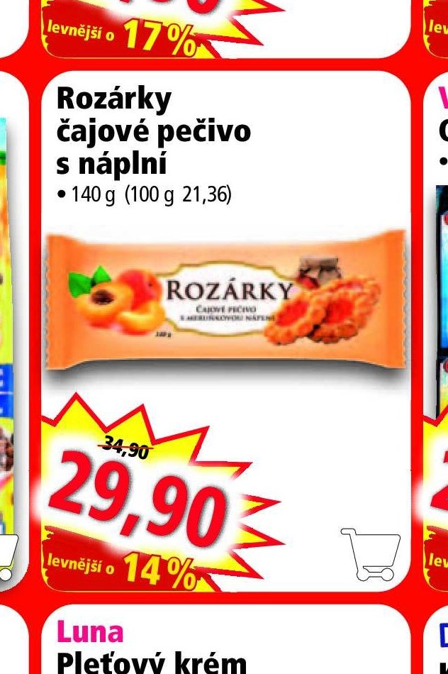 Rozárky čajové pečivo s náplní