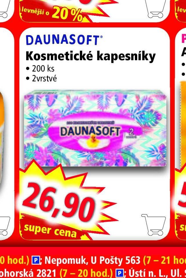 DAUNASOFT Kosmetické kapesníky