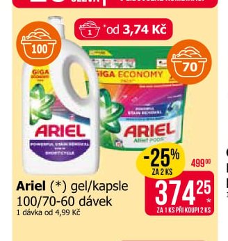 Ariel gel/kapsle 100/70-60 dávek