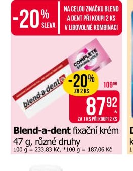 Blend-a-dent fixační krém 47 g, různé druhy