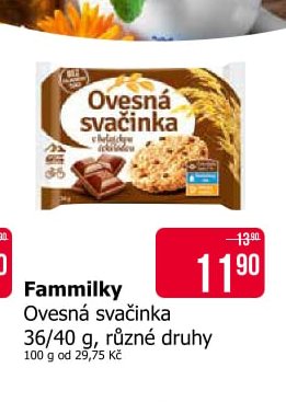 Fammilky Ovesná svačinka 36/40 g, různé druhy
