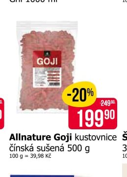 Allnature Goji kustovnice čínská sušená 500 g
