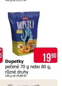 Dupetky pečené 70 g nebo 80 g, různé druhy